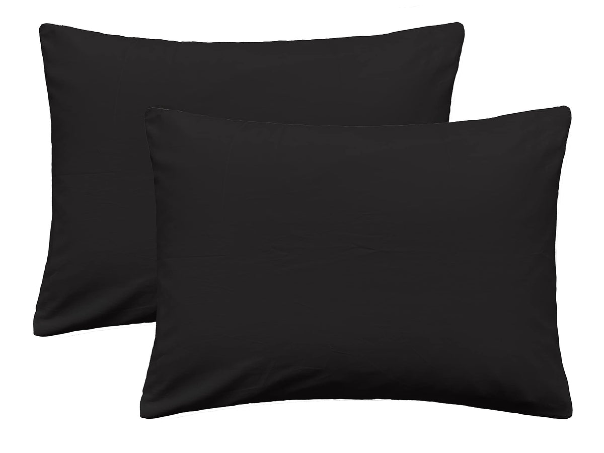 iMaylex Soft 100% Egyptian Cotton Zipper Pillow Case, Cozy and Lightweight Pillowcase, Set of 2, Navy Blue, Standard, 20" x 26"