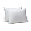 Amazon Basics Down Alternative Bed Pillows and Pillow Protector Case Set, Medium Density, Standard Size 26" x 20", Hypoallergenic, Microfiber, Washable, White, 2-Pack