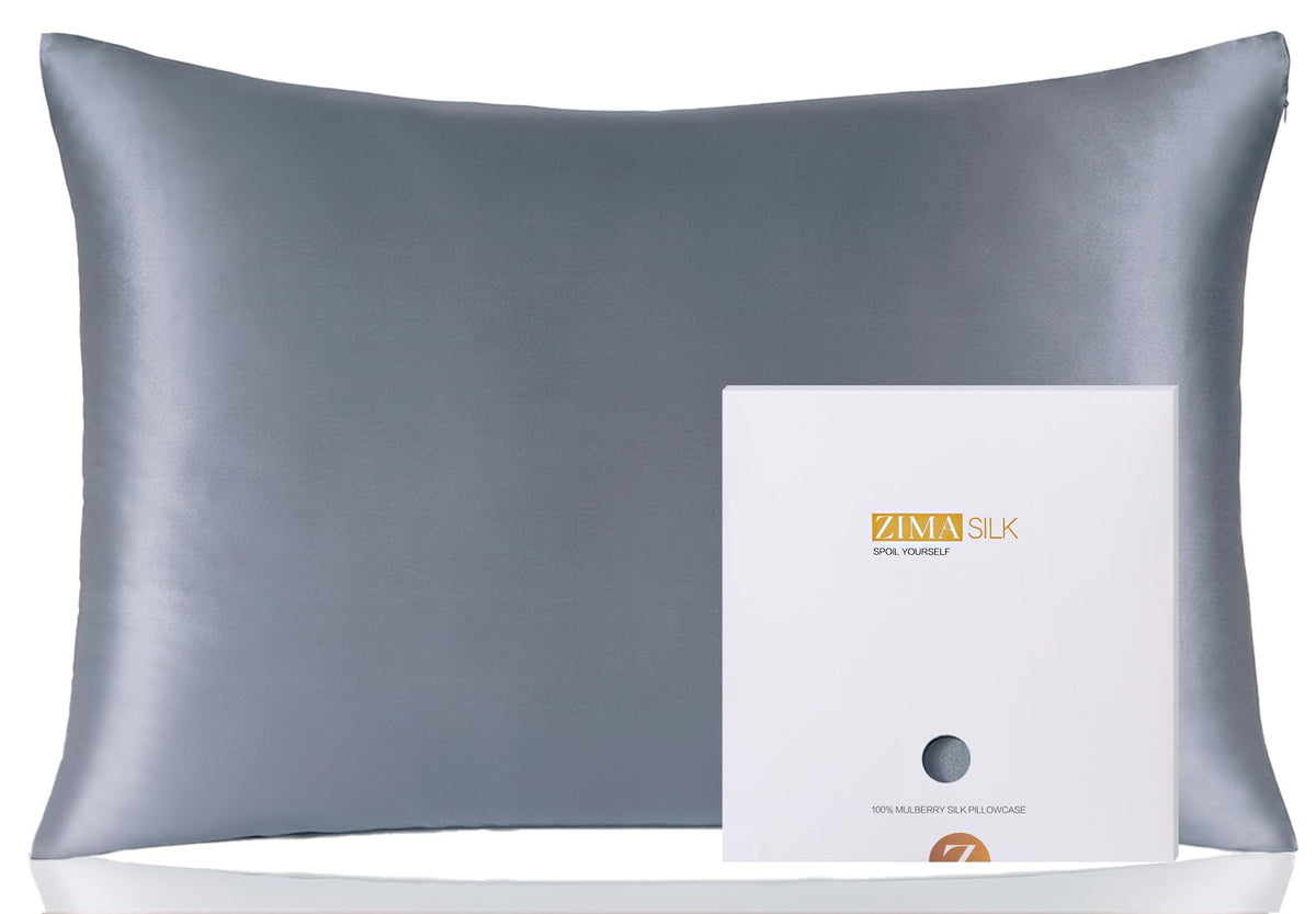ZIMASILK 100% Pure Mulberry Silk Pillow Cases for Hair and Skin, Queen