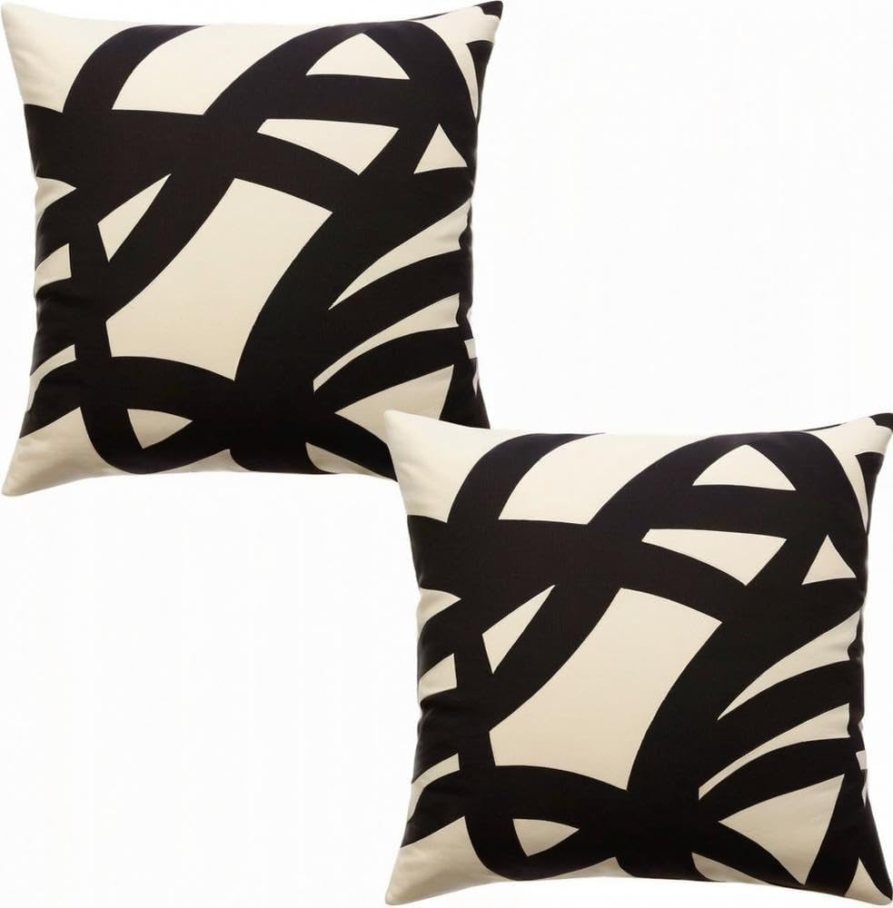 Decorative Throw Pillow Covers, Modern Abstract Brown Geometric Pattern, Set of 2，18x18 Pillows Linen Pillowcase，Modern Decorative Square Pillowcases for Sofa Couch Bedroom Living Room Car