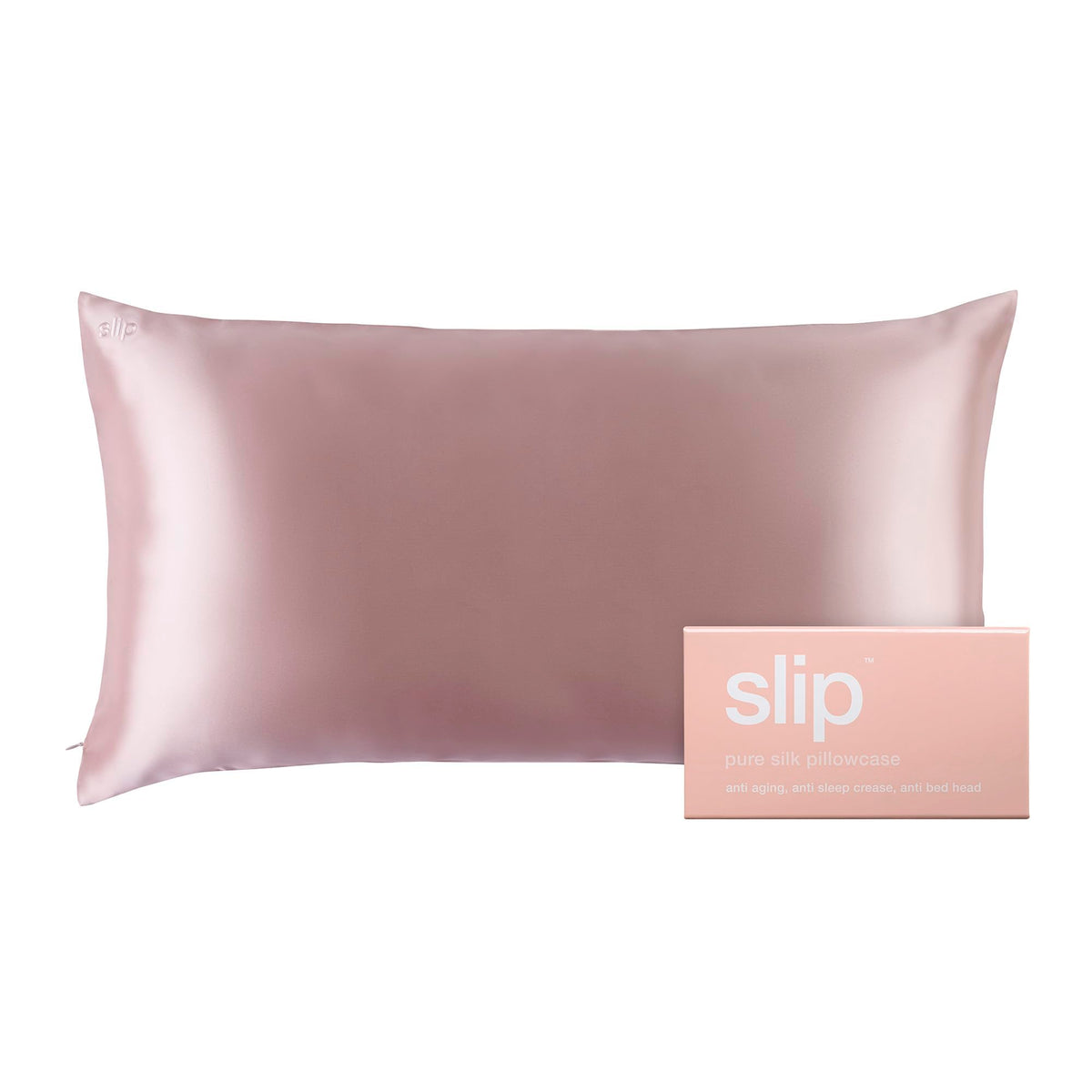 slip King Pure Silk Pillow Case - 100% Pure 22 Momme Mulberry Silk - King Size Standard Pillow Case -Anti-BedHead, Anti-Sleep Crease, White (20" x 36")