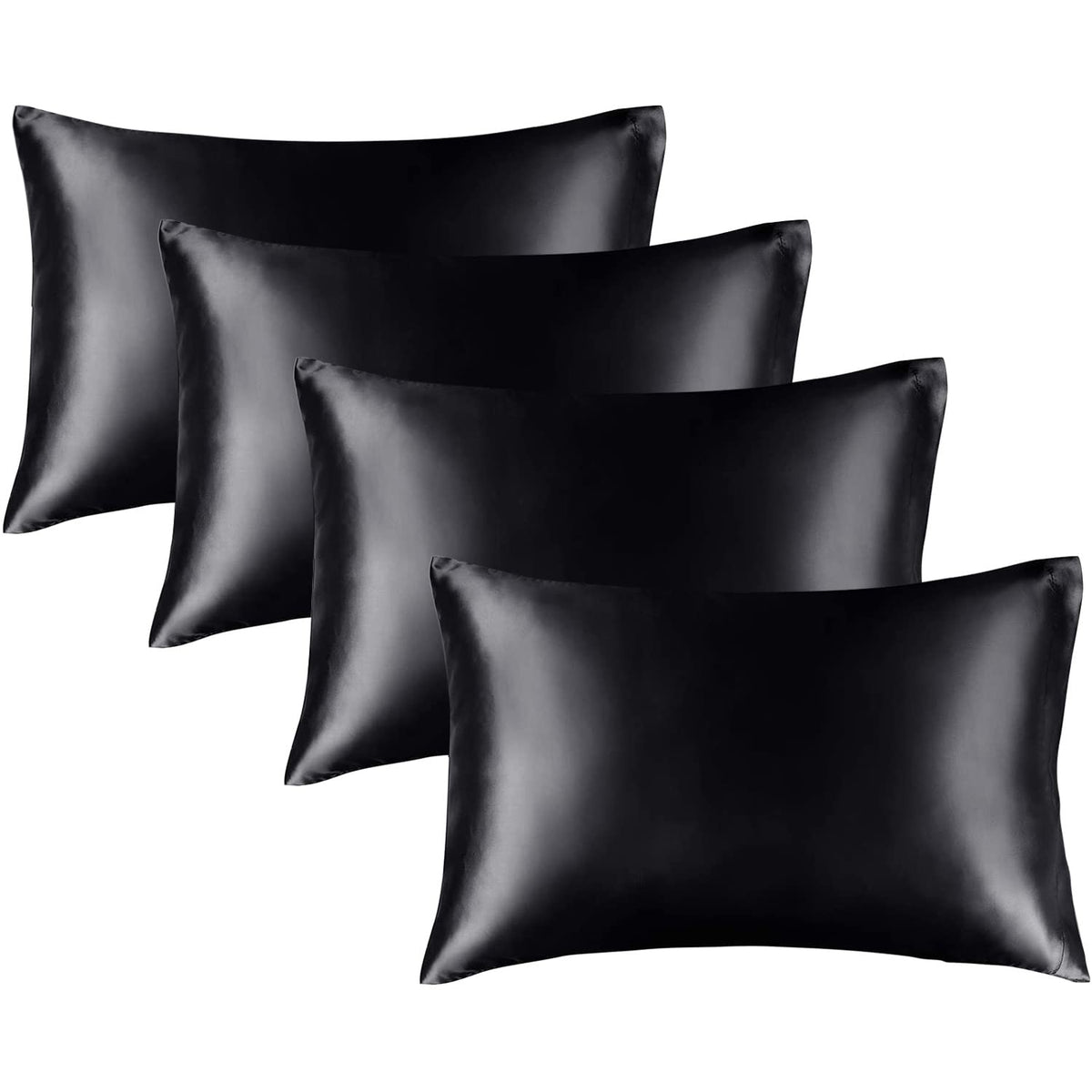 BEDELITE Satin Pillowcases, Queen Size 20x30 Inch, Dark Grey, Set of 2