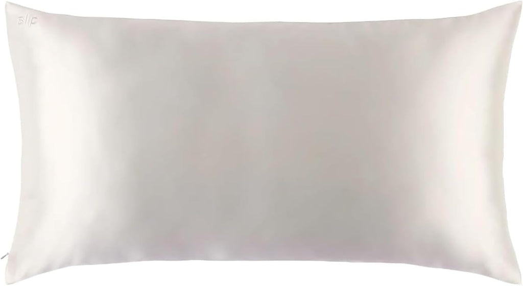 slip King Pure Silk Pillow Case - 100% Pure 22 Momme Mulberry Silk - King Size Standard Pillow Case -Anti-BedHead, Anti-Sleep Crease, White (20" x 36")