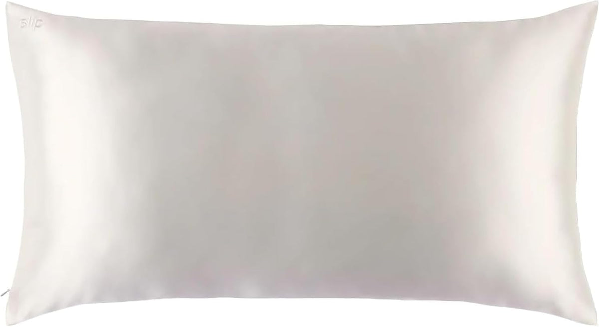 slip King Pure Silk Pillow Case - 100% Pure 22 Momme Mulberry Silk - King Size Standard Pillow Case -Anti-BedHead, Anti-Sleep Crease, White (20" x 36")