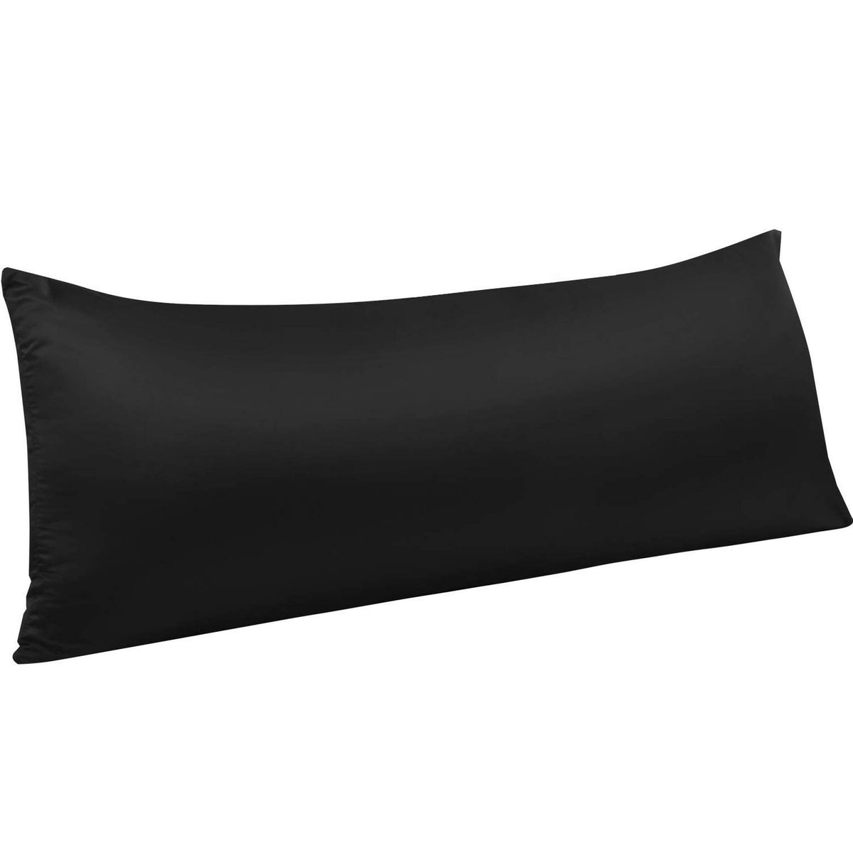 NTBAY Standard Satin Pillowcases, Set of 2, Zipper, Black