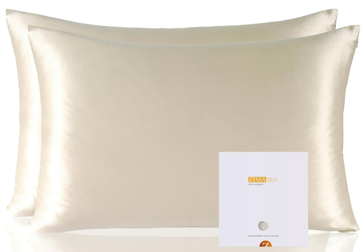 ZIMASILK 100% Pure Mulberry Silk Pillow Cases for Hair and Skin, Queen