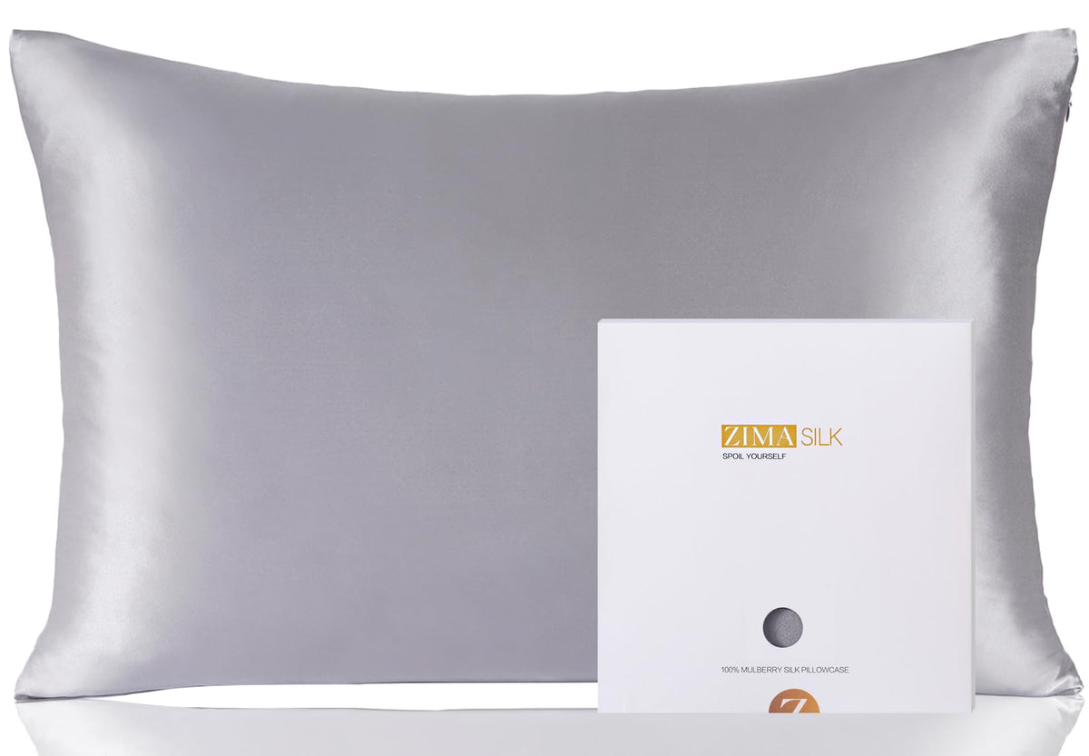 ZIMASILK 100% Pure Mulberry Silk Pillow Cases for Hair and Skin, Queen