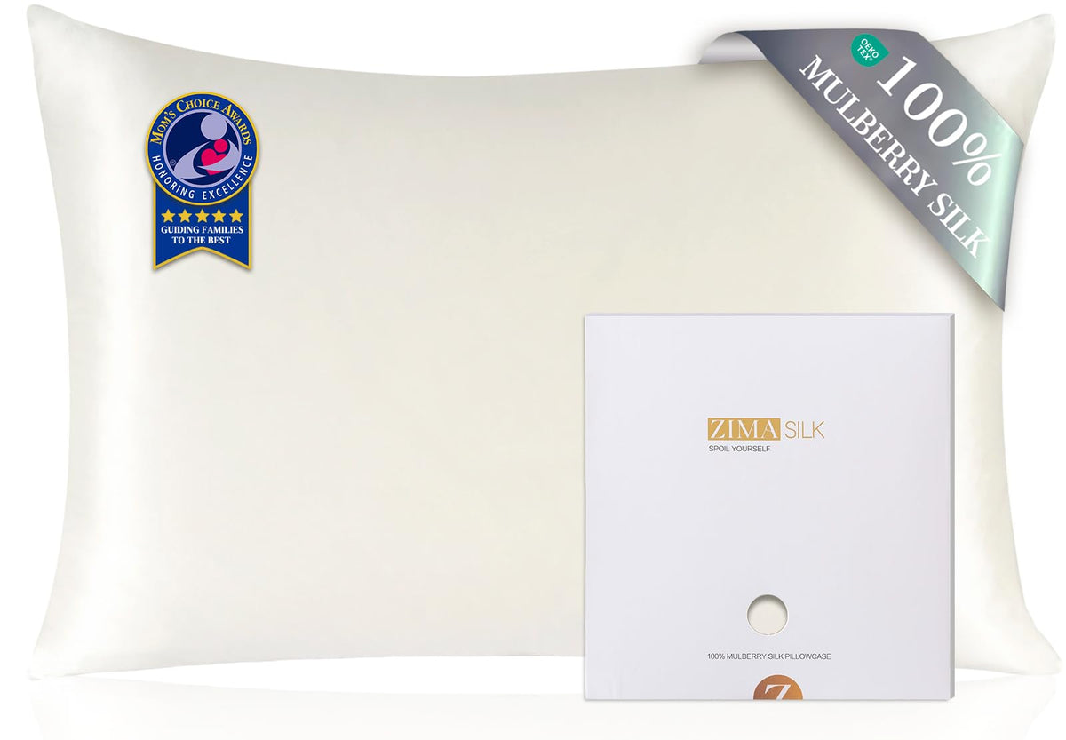 ZIMASILK 100% Pure Mulberry Silk Pillow Cases for Hair and Skin, Queen