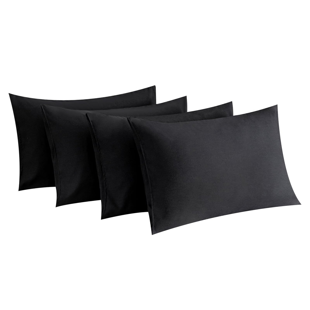 MINIPANDA Dark Grey Pillow Cases Set of 4 Queen Size, Envelope Design