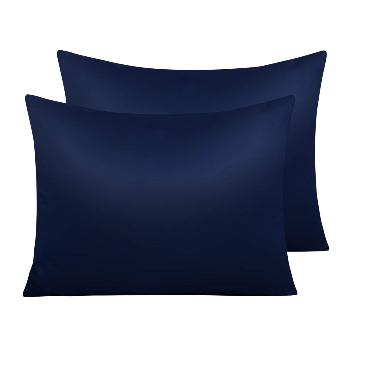 NTBAY Standard Satin Pillowcases, Set of 2, Zipper, Black