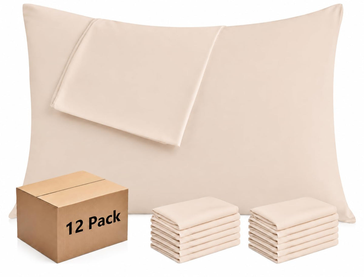 CULVE White Pillow Cases Standard 4 Pack, Microfiber Pillowcase, 20x26