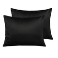 NTBAY Standard Satin Pillowcases, Set of 2, Zipper, Black