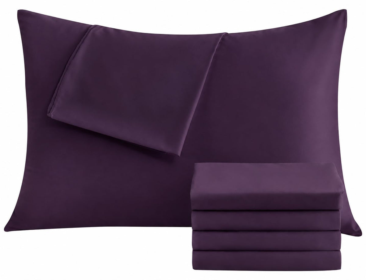 CULVE White Pillow Cases Standard 4 Pack, Microfiber Pillowcase, 20x26