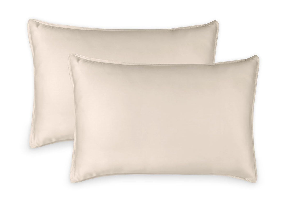 Queen Pillowcases by Pure Bamboo, Genuine 100% Organic Viscose Derived from Bamboo, Luxuriously Soft & Cooling, Double Stitching, Envelope Closure (2 Queen Pillowcases, White)