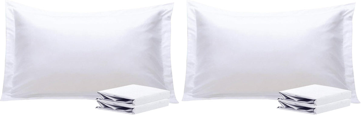 NTBAY Standard Pillow Shams, Set of 2, Microfiber, White
