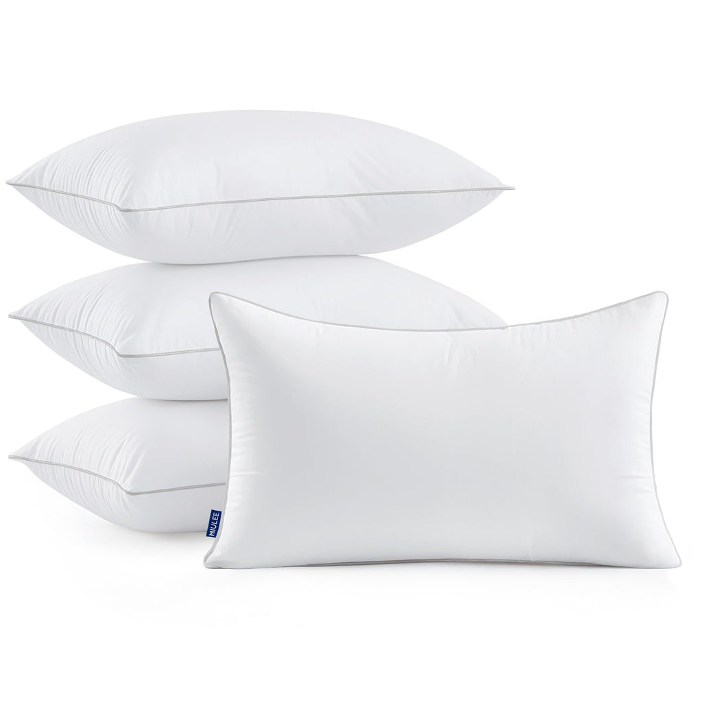 MIULEE 18x18 Inch Pillow Inserts Pack of 4 with 100% Textured Woven Fabric Cover