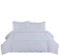 BedDecor Luxury 400-TC Egyptian Cotton 3PC Embroidered Duvet Cover Set with Beautiful 2-Stripe Embroidery(Blush Full/Queen)