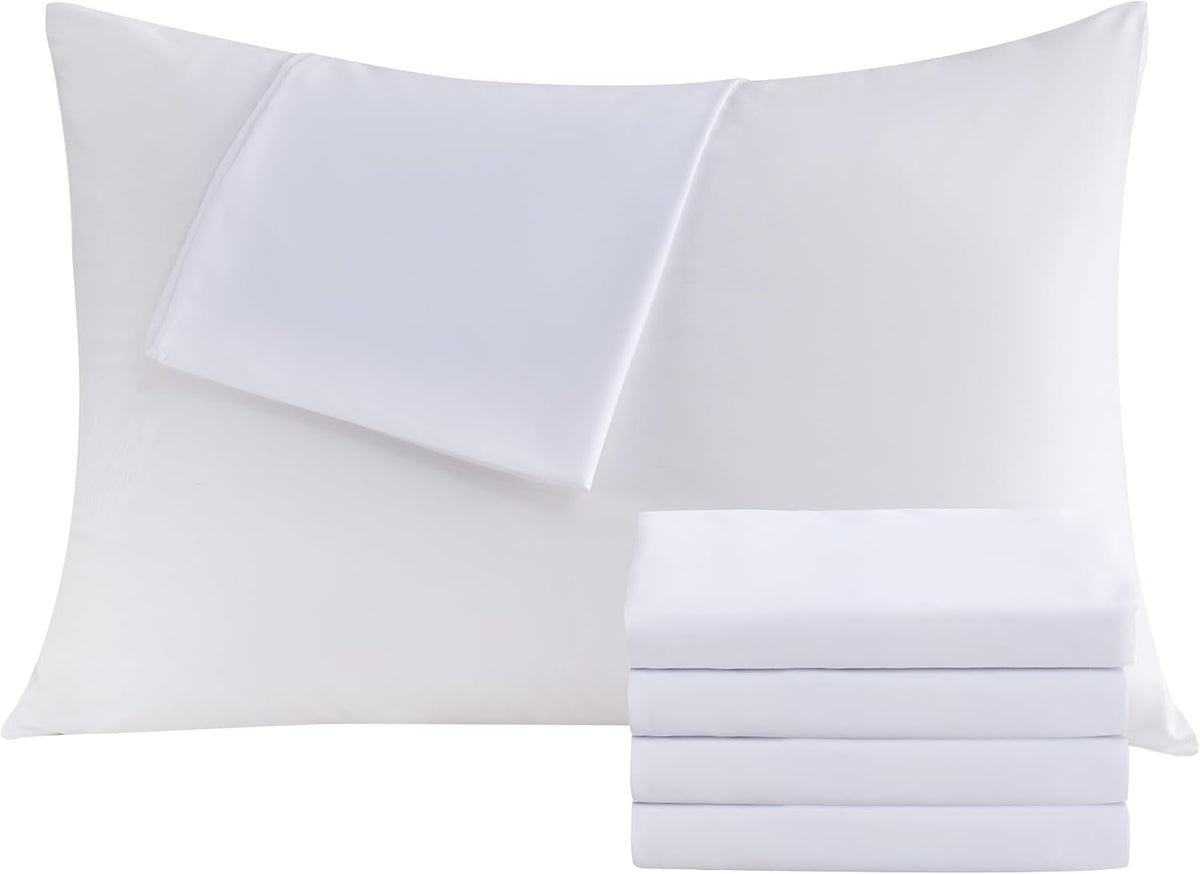 CULVE White Pillow Cases Standard 4 Pack, Microfiber Pillowcase, 20x26
