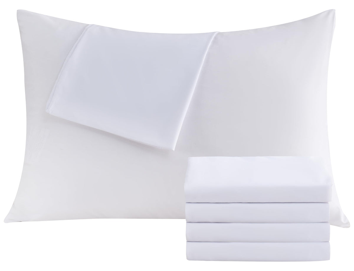CULVE White Pillow Cases Standard 4 Pack, Microfiber Pillowcase, 20x26