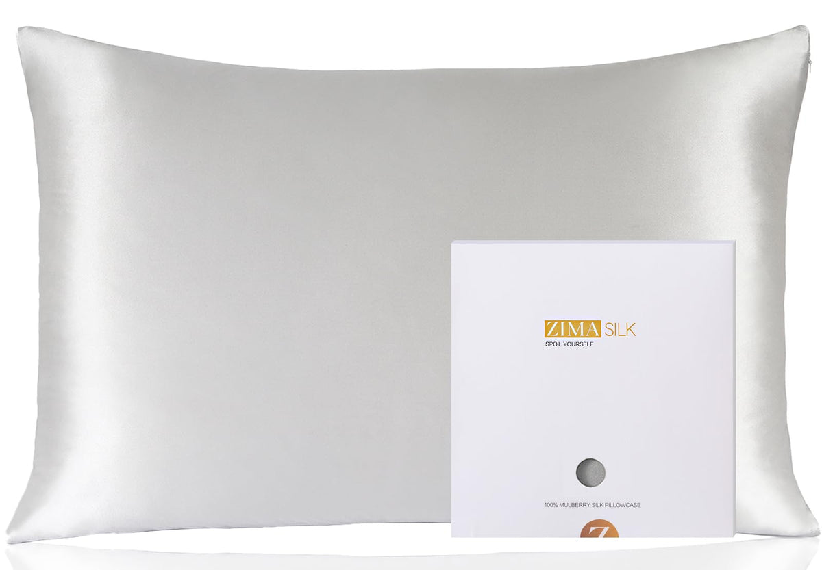 ZIMASILK 100% Pure Mulberry Silk Pillow Cases for Hair and Skin, Queen