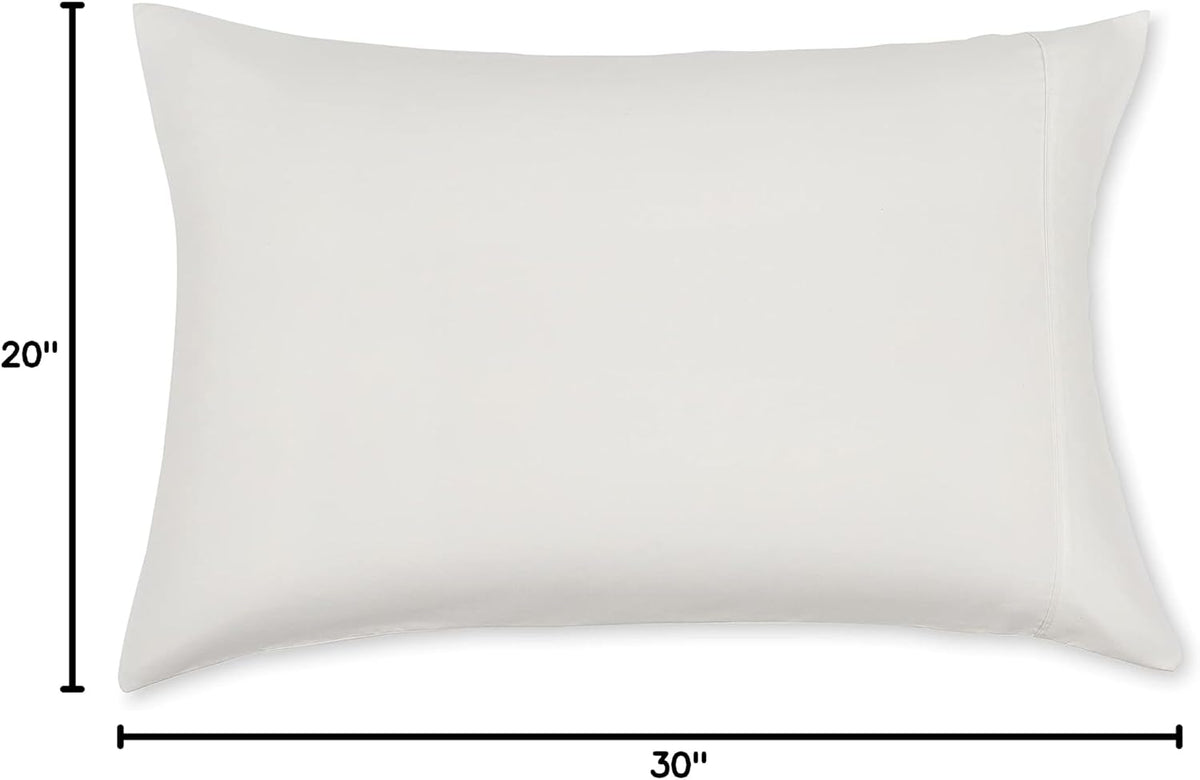 Amazon Basics Standard Pillowcases Set of 2 - Lightweight, Super Soft Easy Care Microfiber, Cream, 30" L x 20" W, Pillows Not Included