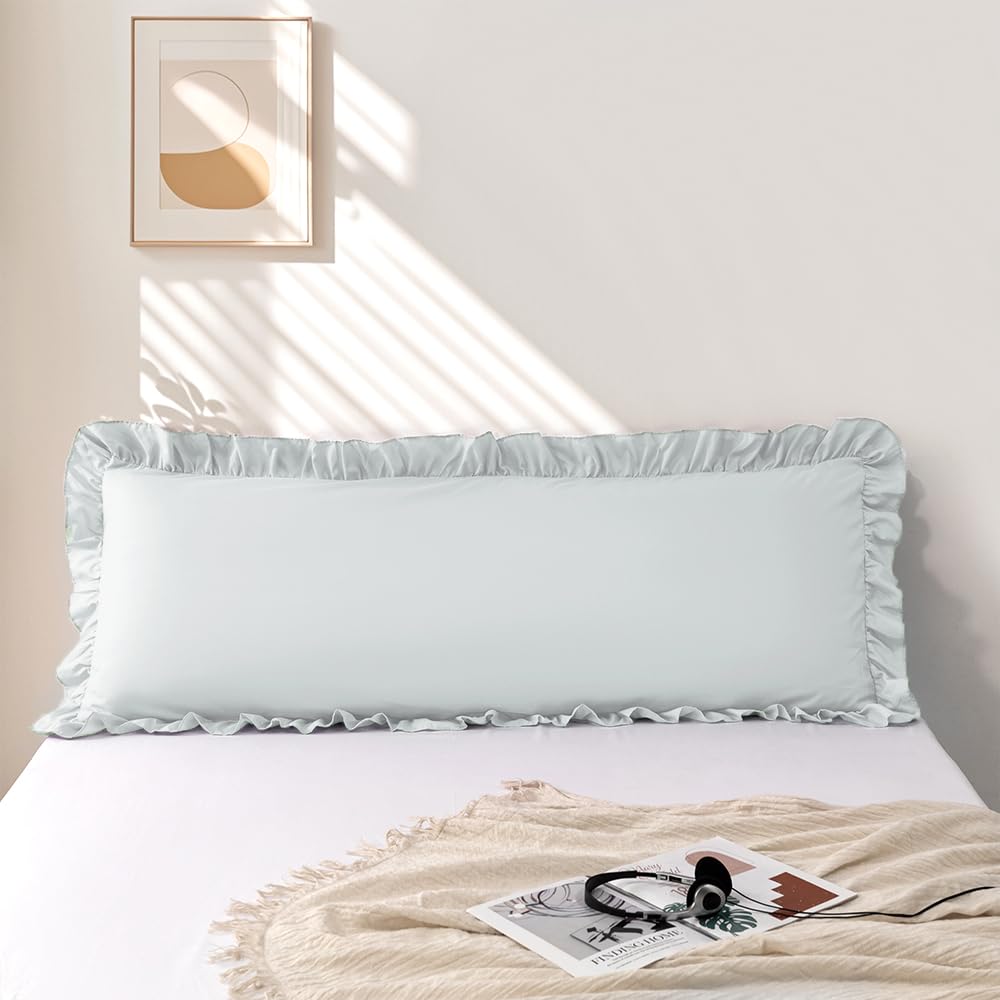Ruffle Pillow Case Standard Size Set of 2, Pink, 20"x26"