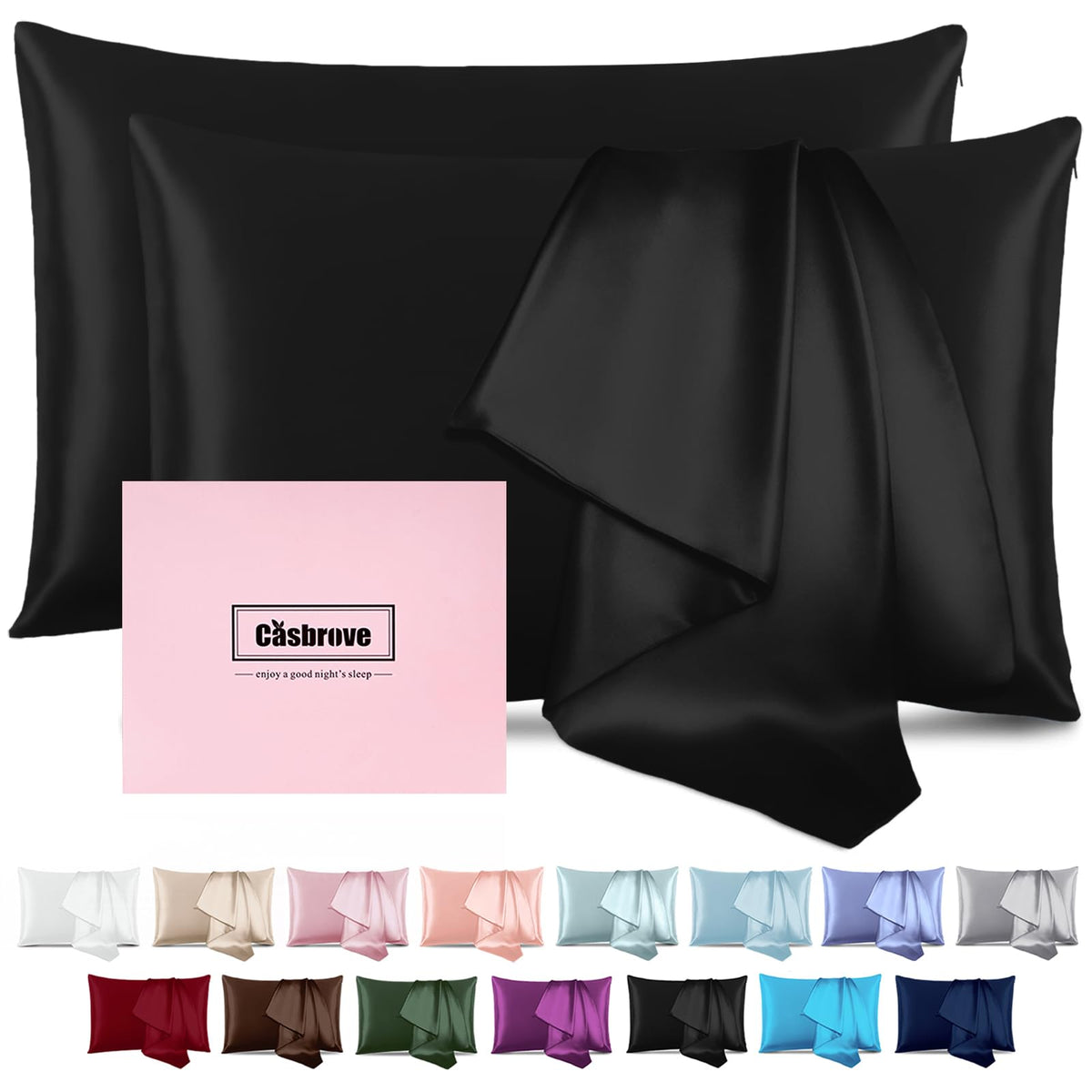 Silk Pillow Cases Mulberry Silk Pillowcases Soft Breathable Both Sided Natural Silk Pillowcase with Zipper Beauty Sleep Silk Pillow Cases 1 Pc for Gift (Standard, Cornflower Blue)