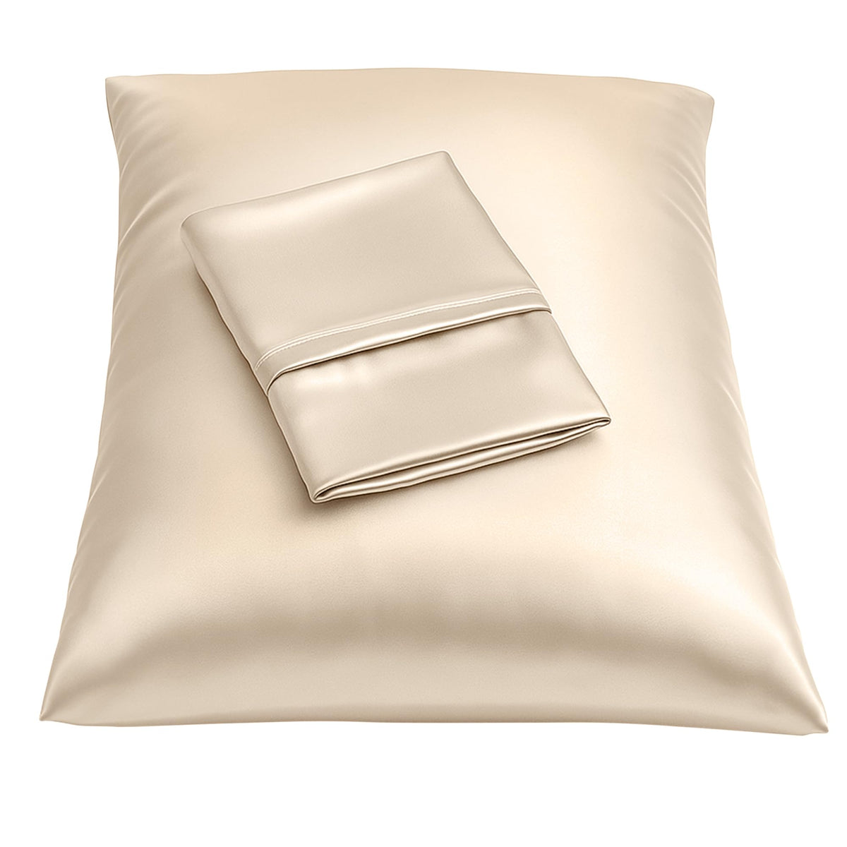 BLISSFORD Satin Pillowcase with Zipper, Like Silk Pillow Cases - Black