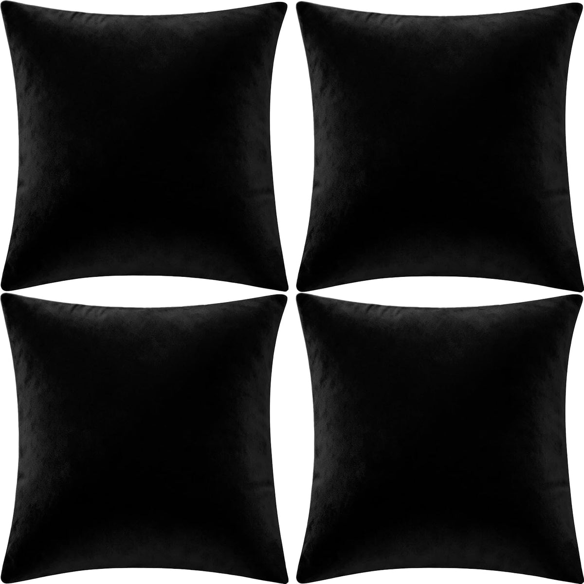 2 Pack 18x18 Pillow Cover Velvet Pillow Covers, Faux Fur Square Throw Pillow Covers for Living Room Decorations Throw Pillow Case, Throw Pillow Cover Cushion Cover for Home Sofa Bedroom Car, Grey