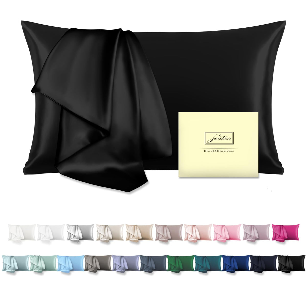 Mulberry Silk Pillowcase for Hair and Skin Standard Size 20"X 26" Pillow Case with Hidden Zipper Soft Breathable Smooth Cooling Silk Pillow Covers for Sleeping (Haze Blue,Standard,1Pcs)