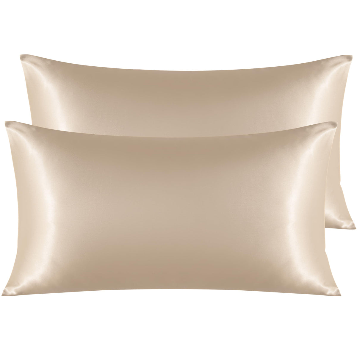 NTBAY Standard Satin Pillowcases, Set of 2, Black