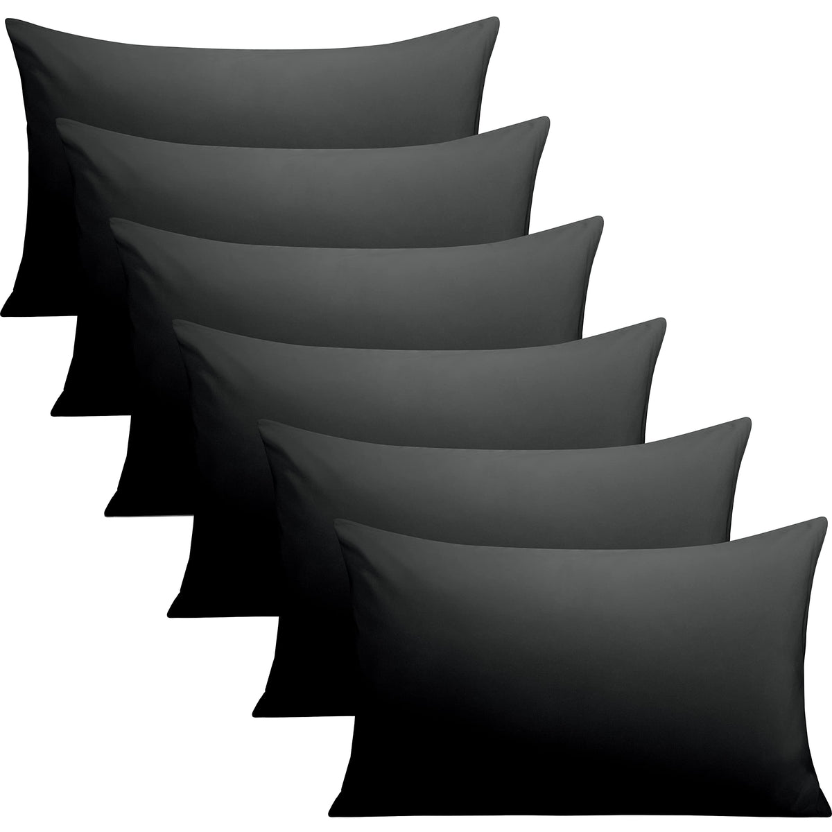 FLXXIE 2-Pack Microfiber Queen Pillow Cases, Envelope Closure, Black