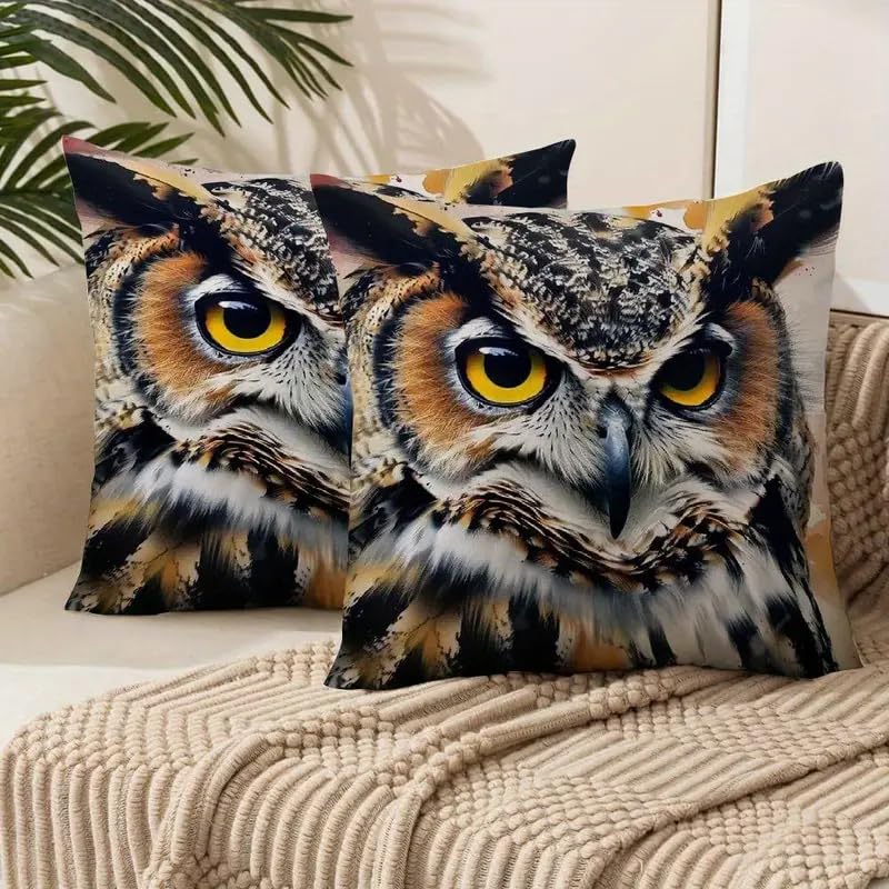 Decorative Throw Pillow Covers, Modern Abstract Brown Geometric Pattern, Set of 2，18x18 Pillows Linen Pillowcase，Modern Decorative Square Pillowcases for Sofa Couch Bedroom Living Room Car