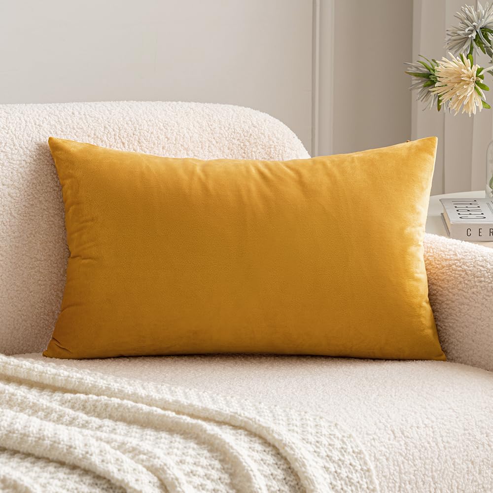 MIULEE Velvet Pillow Cover Soft Luxury Decorative Throw Pillow Cover Single Rectangle Cushion Case for Spring Couch Sofa Bedroom Car Decor,12x20 Inch Sage Green