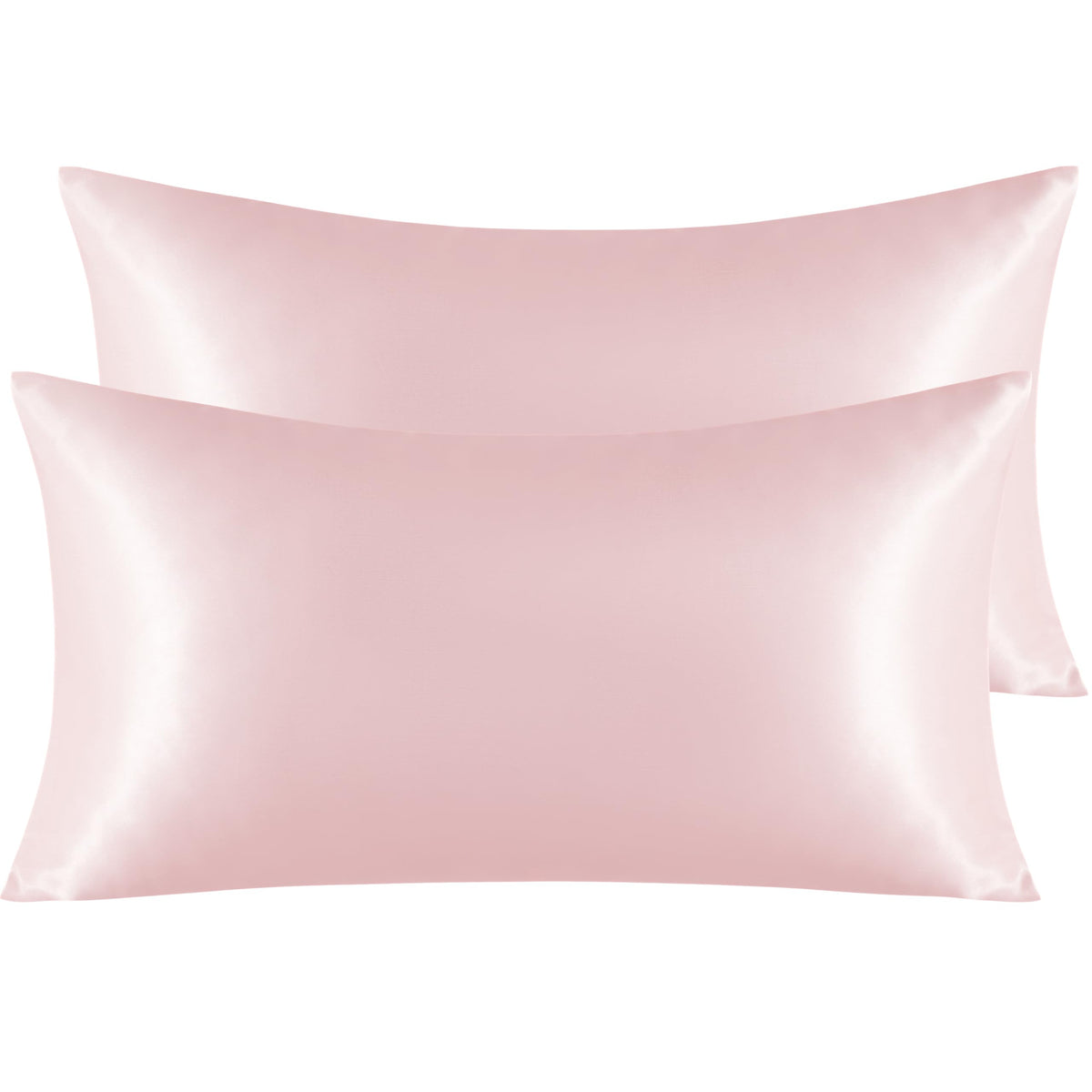 NTBAY Standard Satin Pillowcases, Set of 2, Black