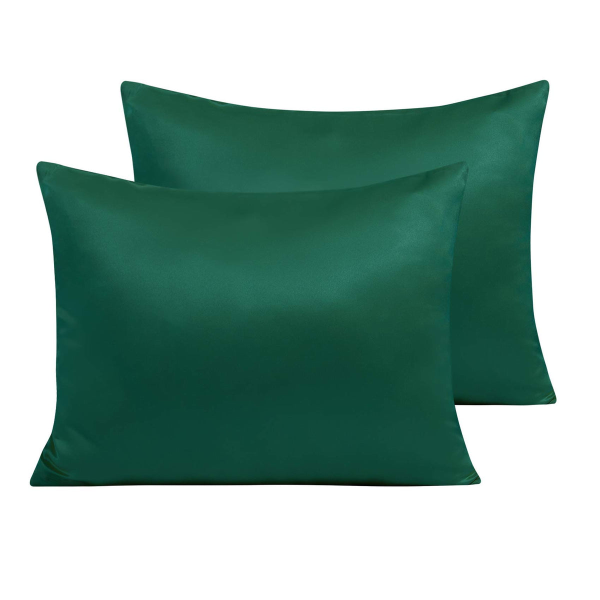 NTBAY Standard Satin Pillowcases, Set of 2, Zipper, Black
