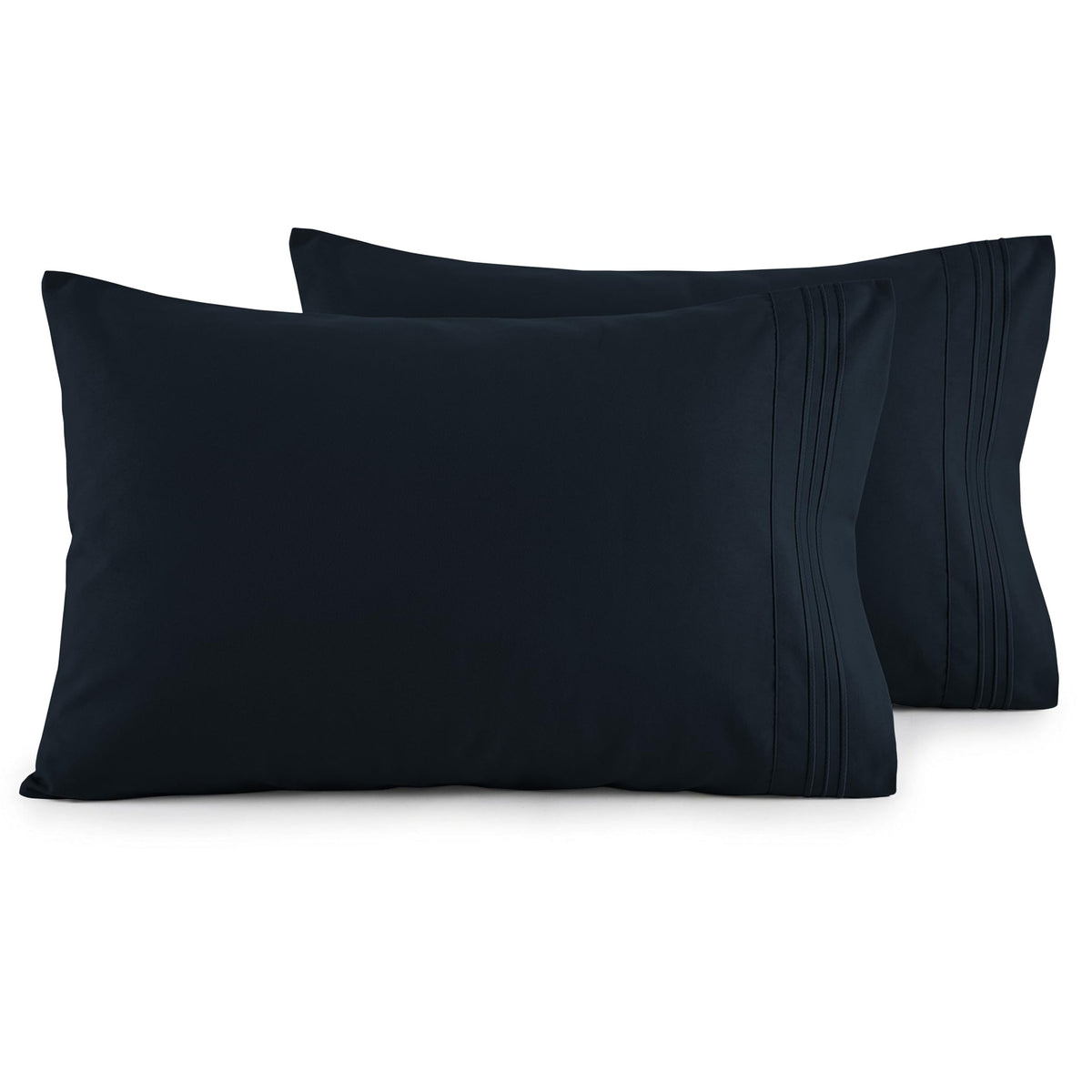 Elegant Comfort Luxury Ultra-Soft 2-Piece Pillowcase Set - 1500 Premium Hotel Quality Microfiber Double Brushed - Wrinkle Resistant, King Size, White