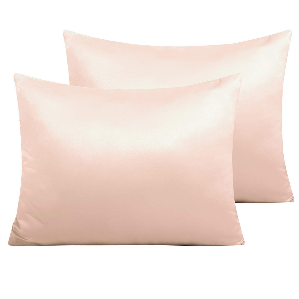 NTBAY Standard Satin Pillowcases, Set of 2, Zipper, Black