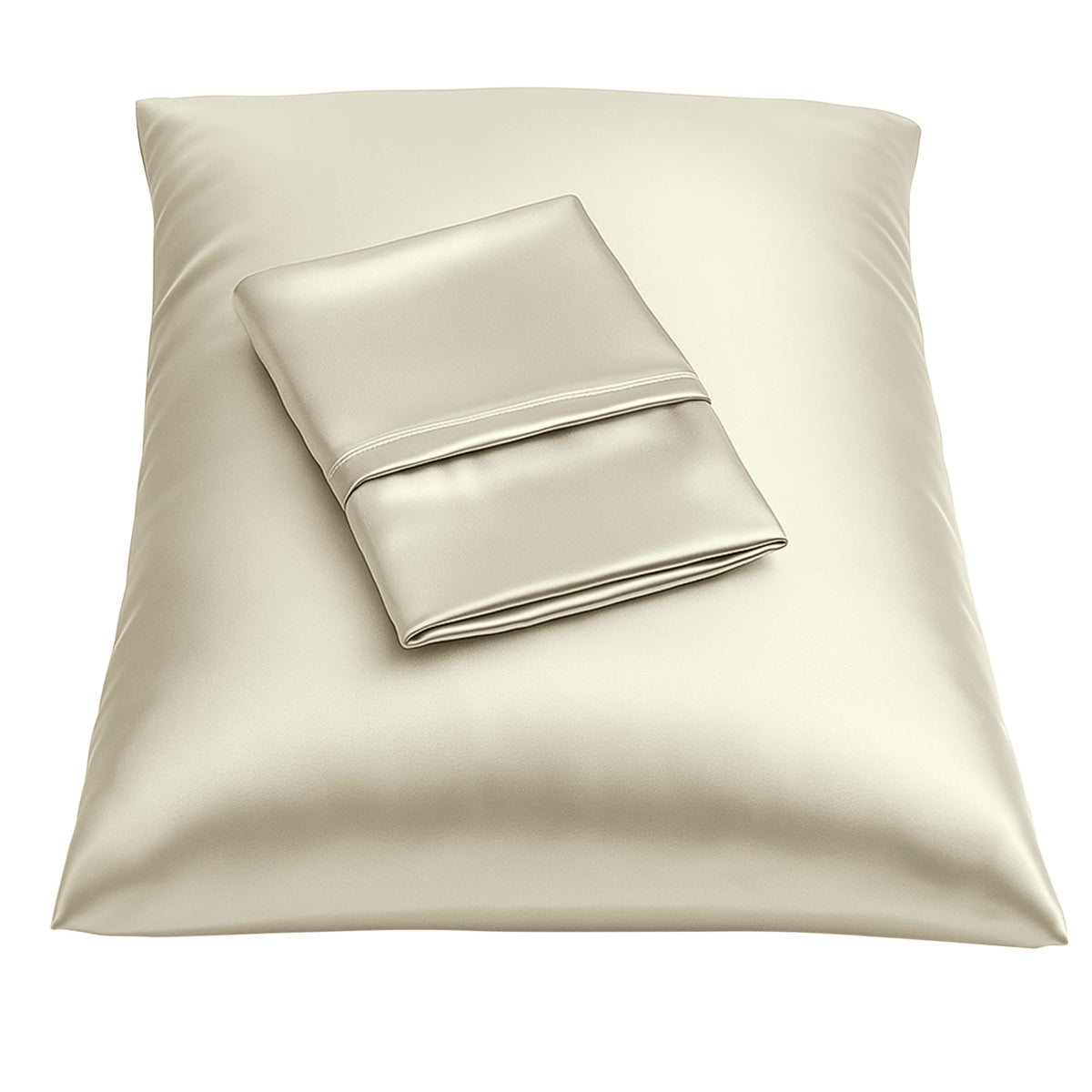 BLISSFORD Satin Pillowcase with Zipper, Like Silk Pillow Cases - Black