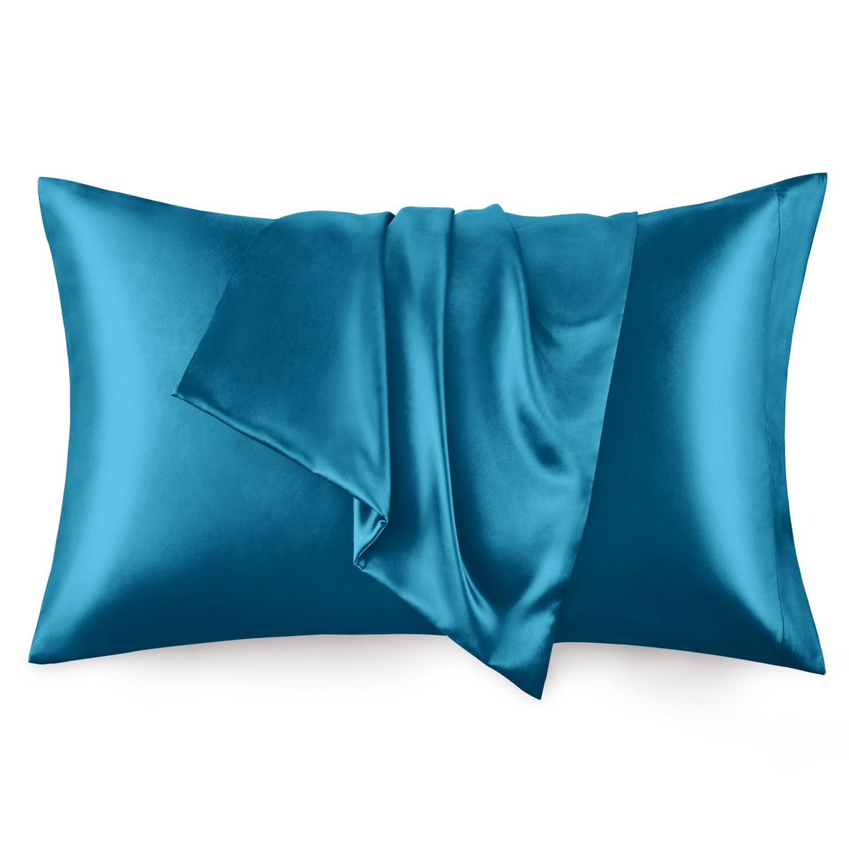 Love's cabin Satin Pillowcase Set of 2 Queen Size 20x30, Cooling Pillow Covers for Hair and Skin, Silky Smooth with Envelope Closure, Similar to Silk, Black