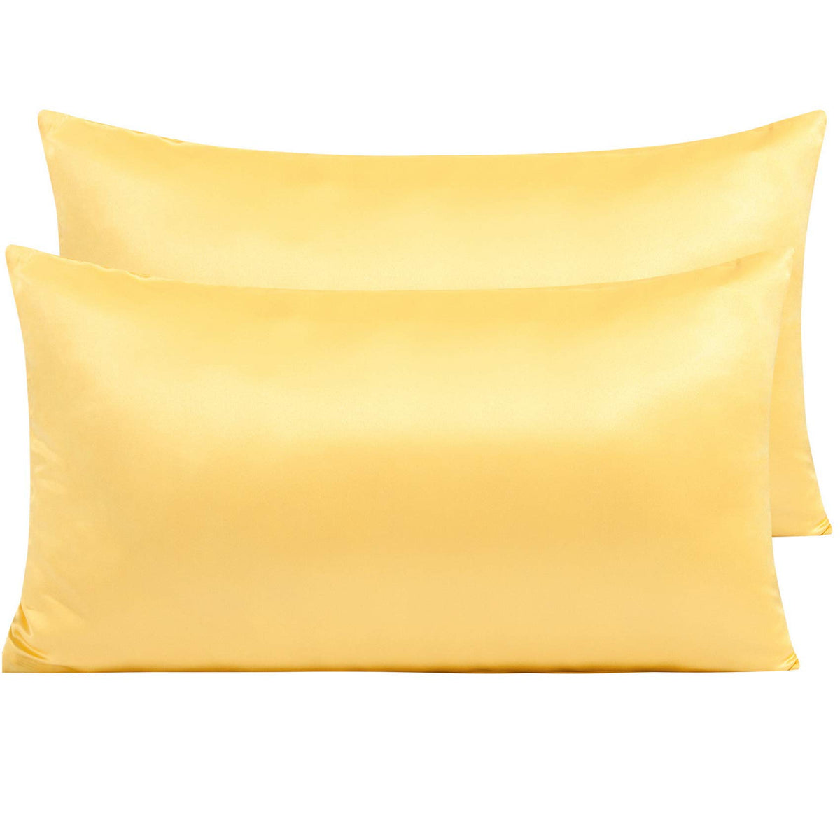 NTBAY Standard Satin Pillowcases, Set of 2, Zipper, Black