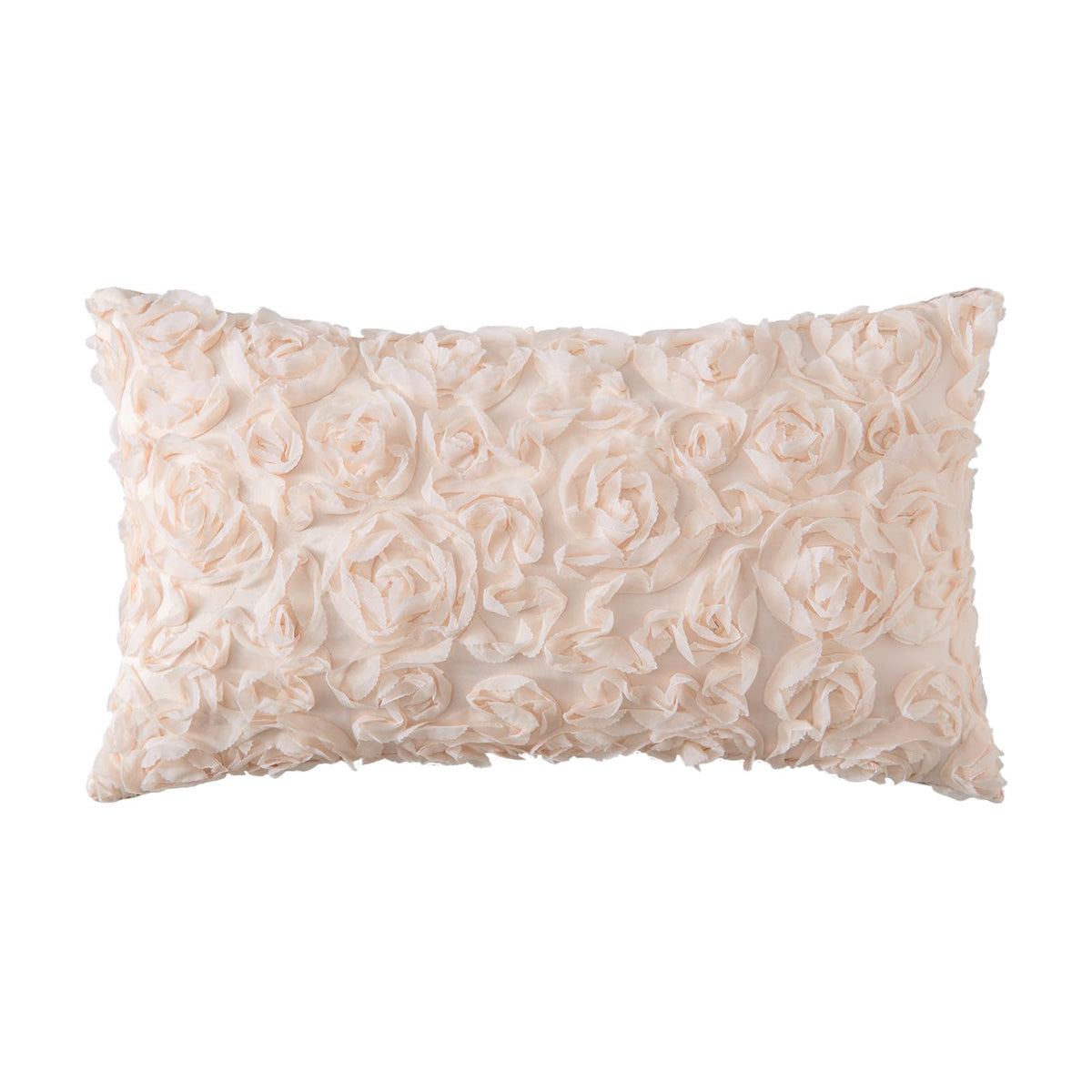 MIULEE Decorative Rose Flower Pillow Cover Pack of 1 Peach Pink 12x20 Inch