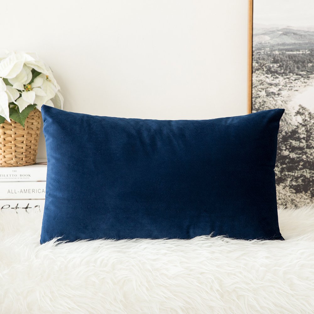 MIULEE Velvet Pillow Cover Soft Luxury Decorative Throw Pillow Cover Single Rectangle Cushion Case for Spring Couch Sofa Bedroom Car Decor,12x20 Inch Sage Green