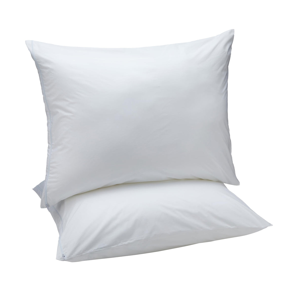 Amazon Basics Down Alternative Bed Pillows and Pillow Protector Case Set, Medium Density, Standard Size 26" x 20", Hypoallergenic, Microfiber, Washable, White, 2-Pack