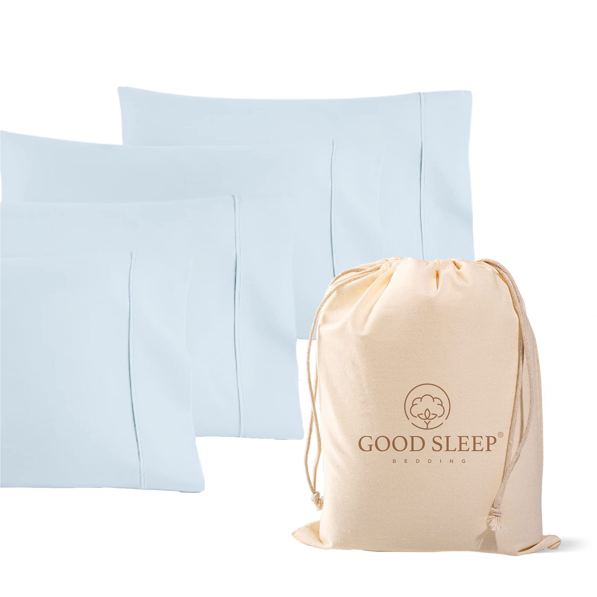Pillow Cases Standard Size Set of 4, 800 TC, 100% Egyptian Cotton - White