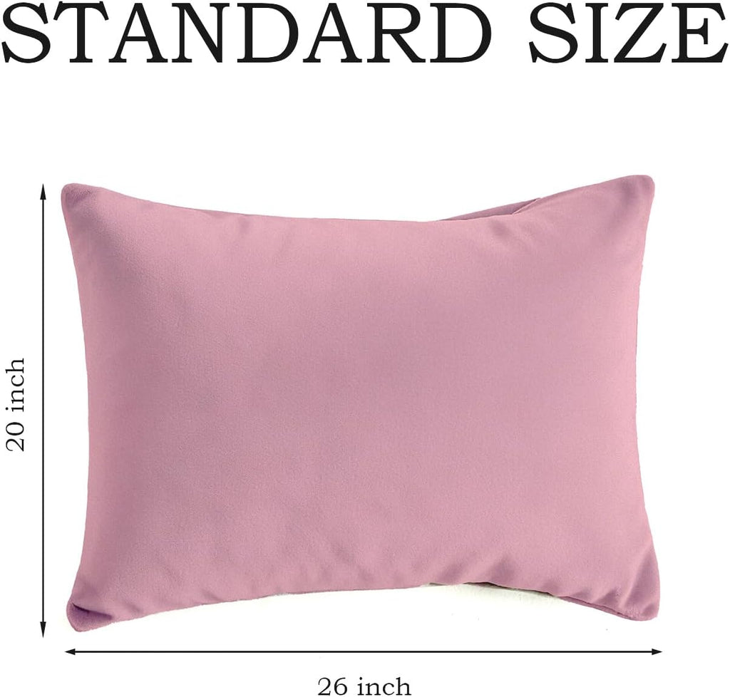 Set of 2 Brushed Microfiber Pillowcases 20x26 inch Pink