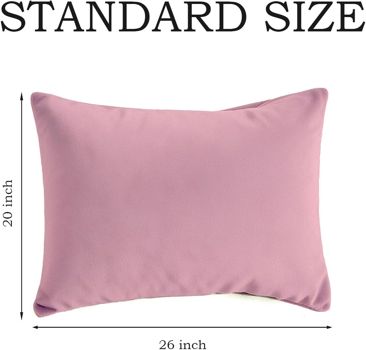 Set of 2 Brushed Microfiber Pillowcases 20x26 inch Pink