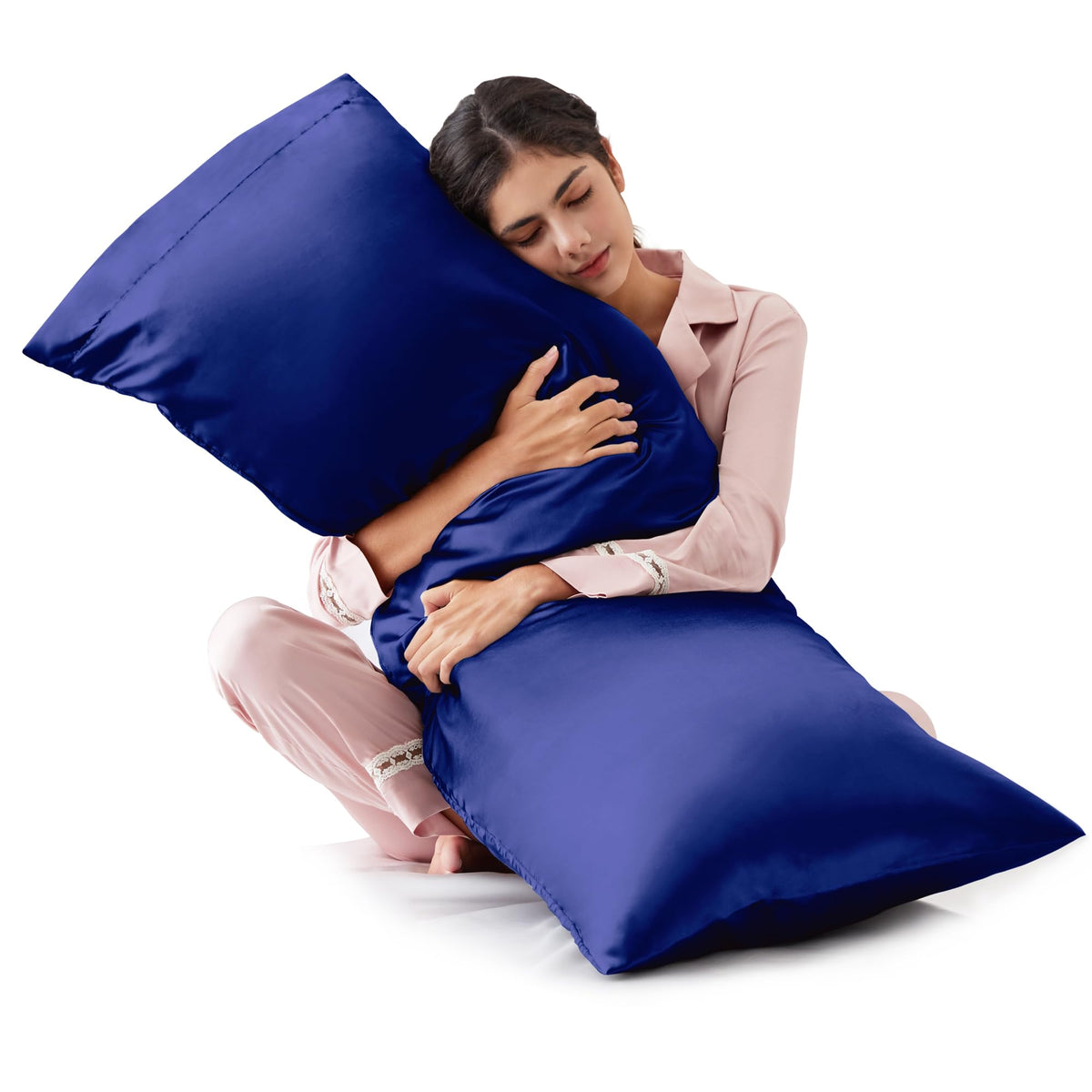 Love's cabin Satin Pillowcase Set of 2 Queen Size 20x30, Cooling Pillow Covers for Hair and Skin, Silky Smooth with Envelope Closure, Similar to Silk, Black