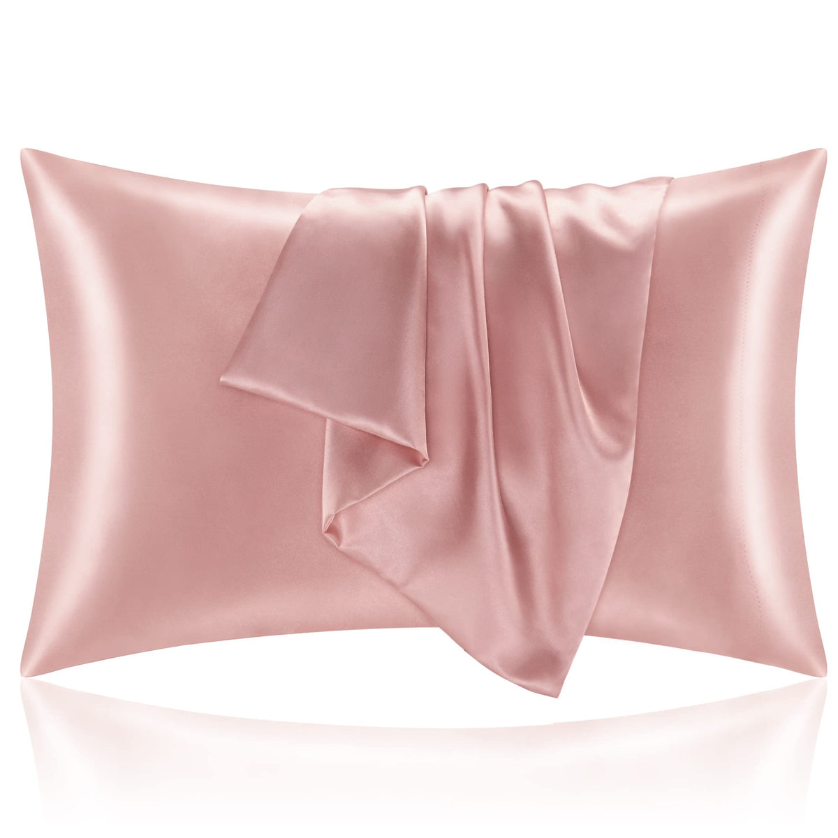 BEDELITE Satin Pillowcases, Queen Size 20x30 Inch, Dark Grey, Set of 2