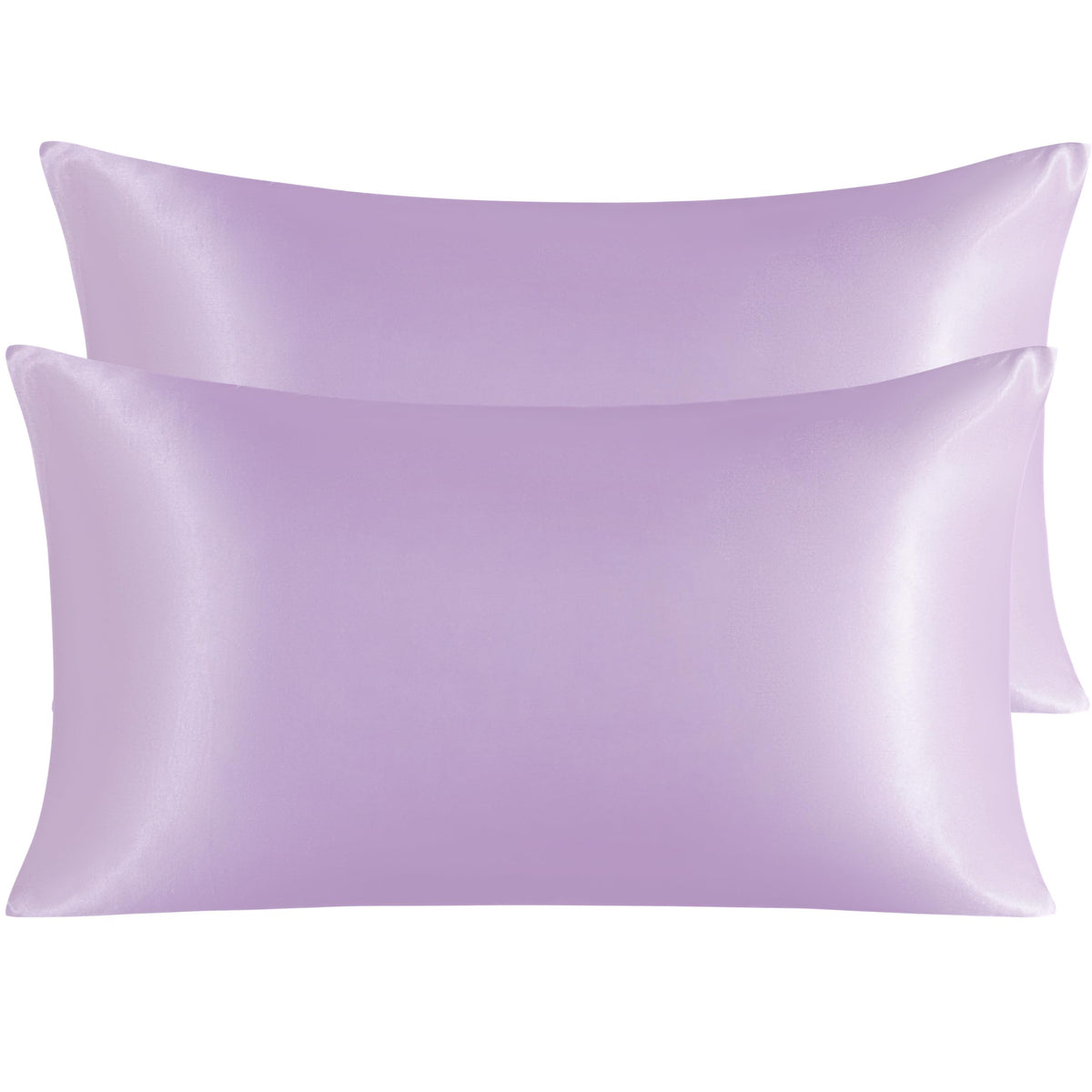 NTBAY Standard Satin Pillowcases, Set of 2, Black